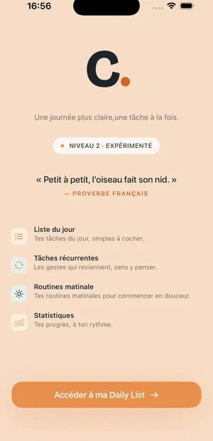 Clearly — écran 1