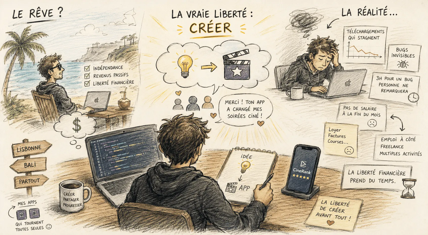 Développeur d'applications indépendant : la liberté ~~financière~~ créative